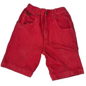 Vintage 90s Girls Shorts Size‎ 4T Red Denim 100% Cotton
